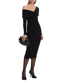 Ruched Jersey Midi-Dress