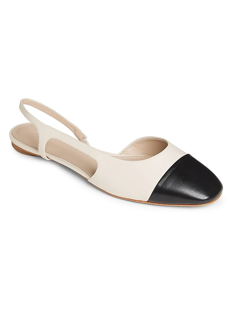 COLLECTION Leather Slingback Flats