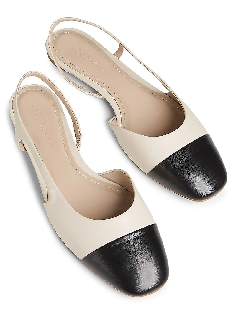 COLLECTION Leather Slingback Flats