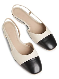 COLLECTION Leather Slingback Flats