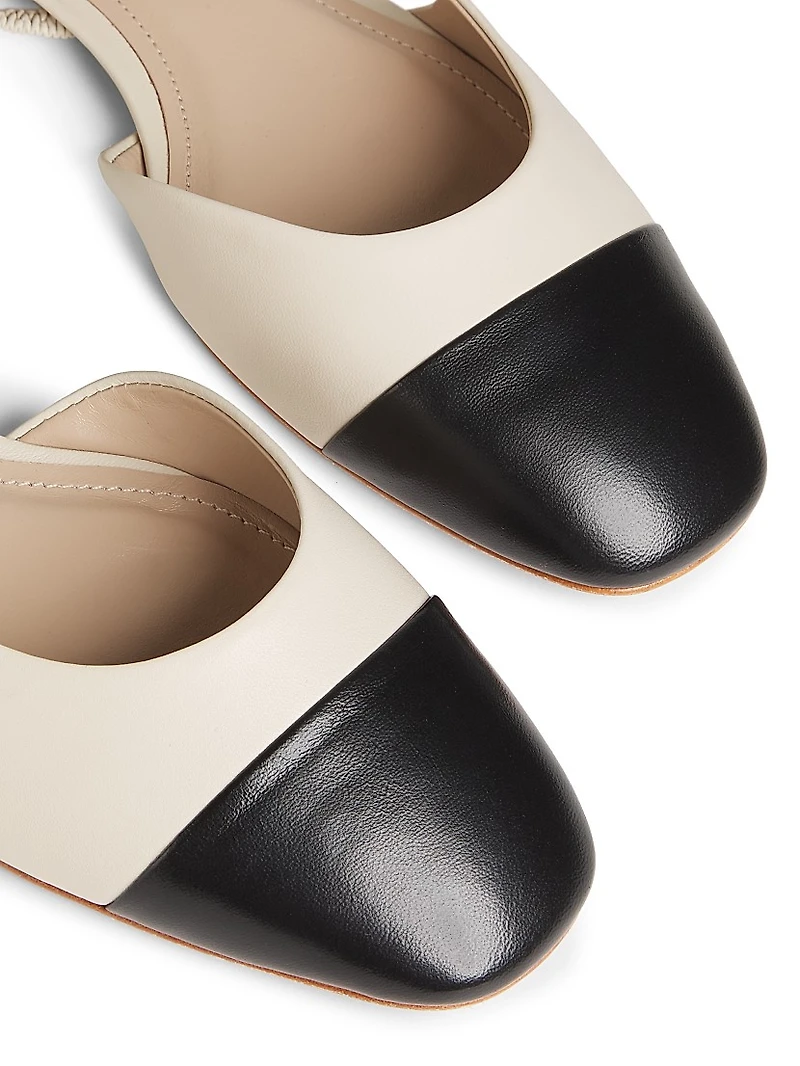 COLLECTION Leather Slingback Flats