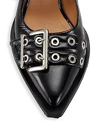 Chunky Buckle Slingback Flats