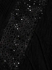 Embellished Pleated Jersey Gown