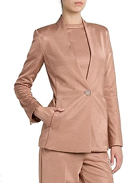 Metallic Bonded Jersey Blazer