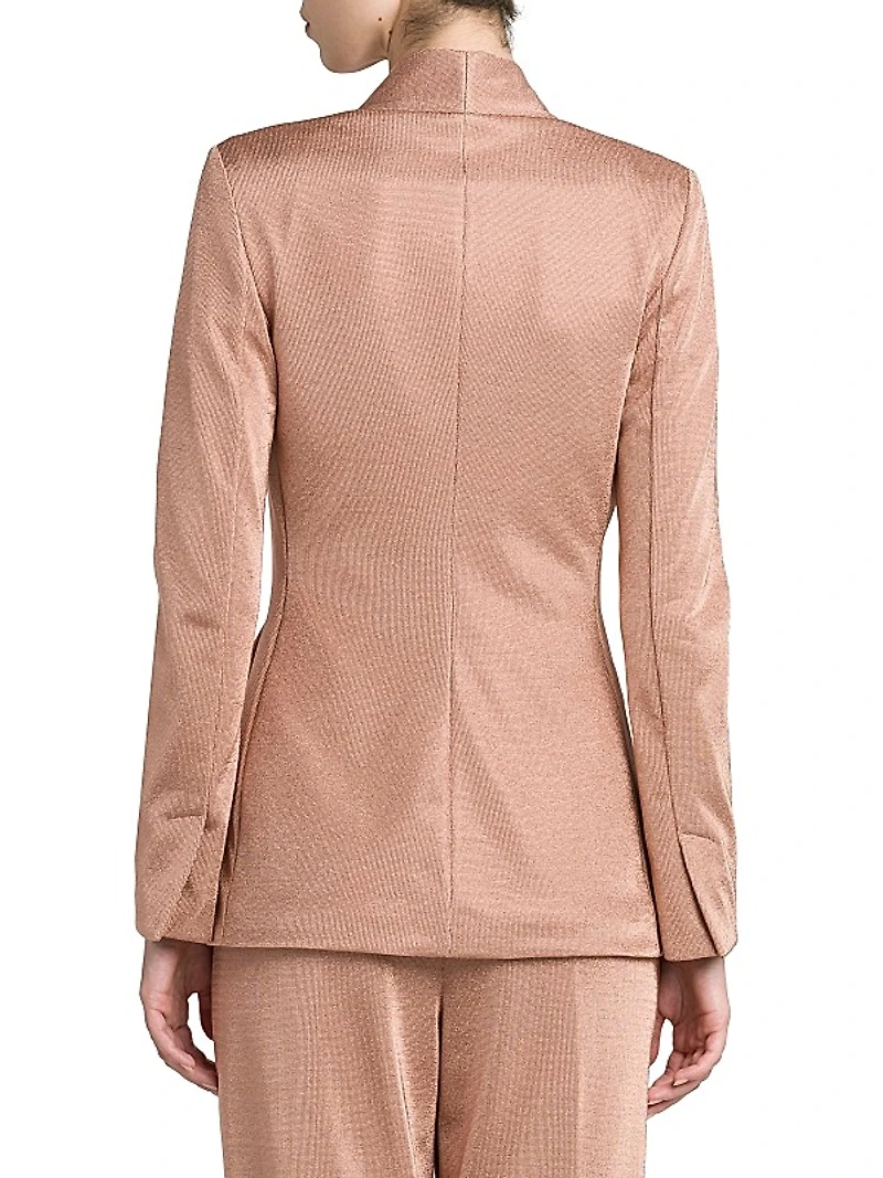 Metallic Bonded Jersey Blazer