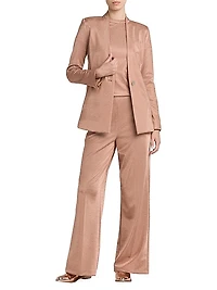 Metallic Bonded Jersey Blazer