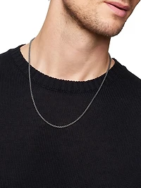 Sterling Silver & Titanium Box Chain Necklace
