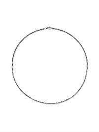 Sterling Silver & Titanium Box Chain Necklace