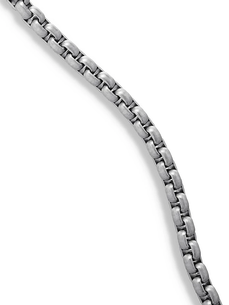 Sterling Silver & Titanium Box Chain Necklace