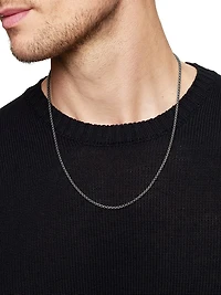 Sterling Silver & Titanium Box Chain Necklace
