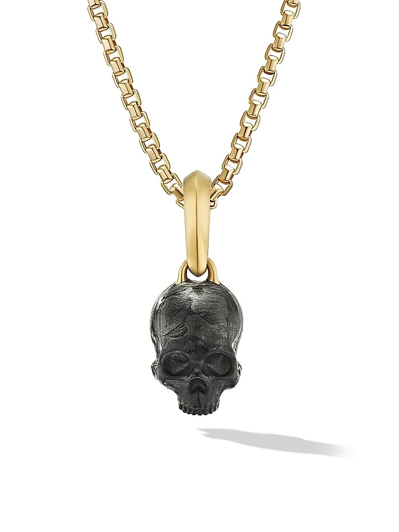 Memento Mori Skull Amulet in 18K Yellow Gold