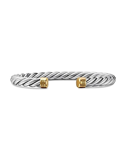 Cable Cuff Bracelet in Sterling Silver