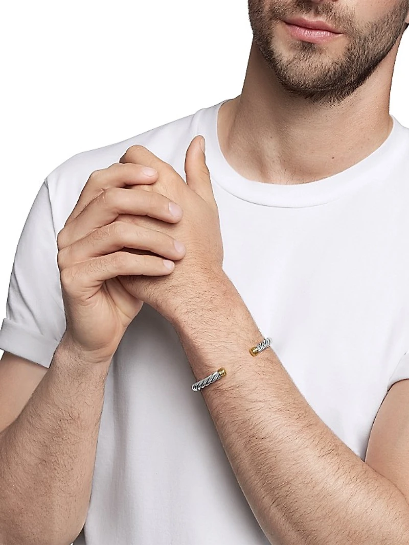 Cable Cuff Bracelet in Sterling Silver