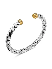 Cable Cuff Bracelet in Sterling Silver