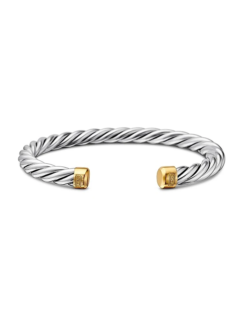 Cable Cuff Bracelet in Sterling Silver