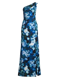 Dolan Floral One-Shoulder Gown