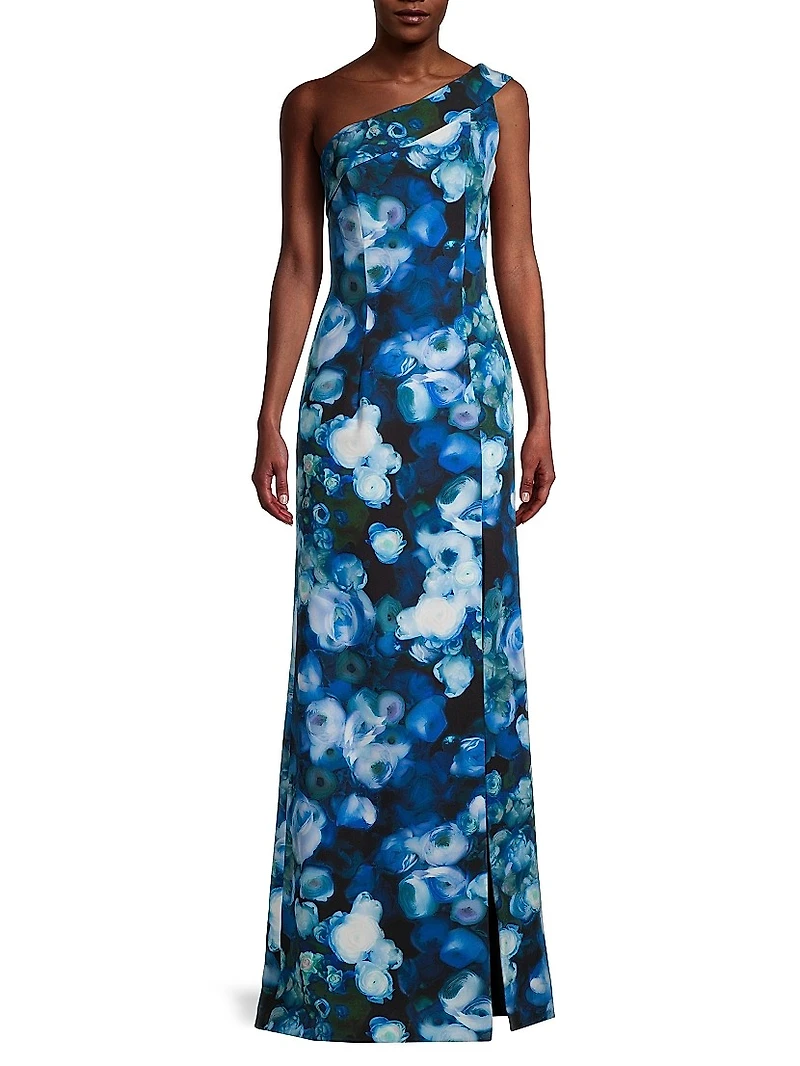 Dolan Floral One-Shoulder Gown