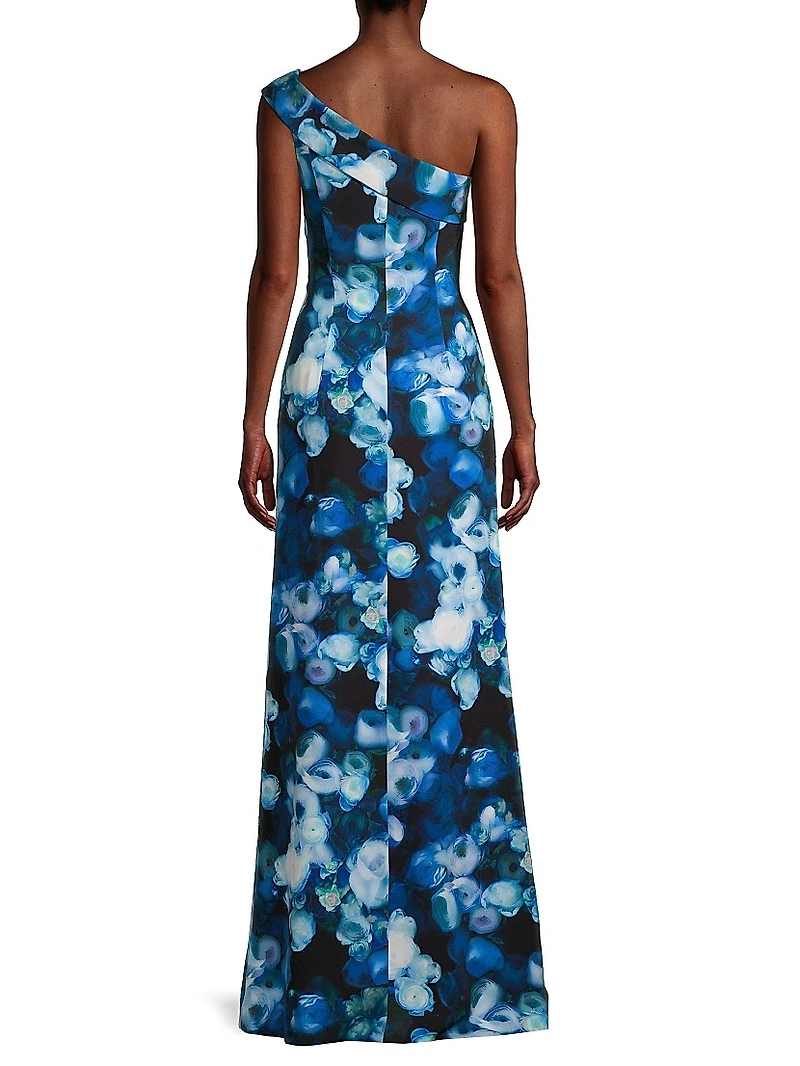Dolan Floral One-Shoulder Gown