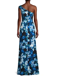 Dolan Floral One-Shoulder Gown