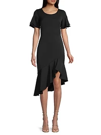 Ruiz Asymmetric Ruffled Minidress