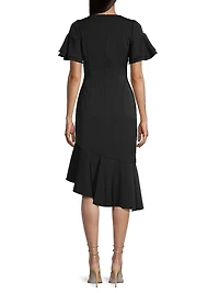 Ruiz Asymmetric Ruffled Minidress