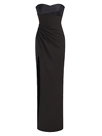 Esther Strapless Crepe & Satin Gown