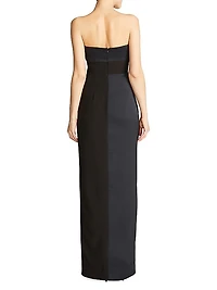 Esther Strapless Crepe & Satin Gown
