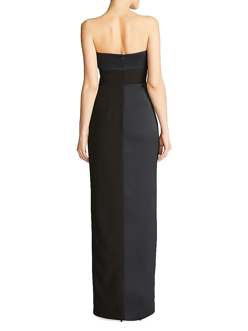 Esther Strapless Crepe & Satin Gown