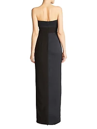 Esther Strapless Crepe & Satin Gown
