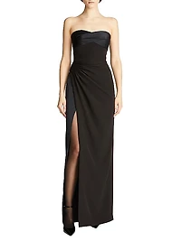 Esther Strapless Crepe & Satin Gown