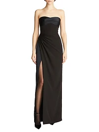 Esther Strapless Crepe & Satin Gown