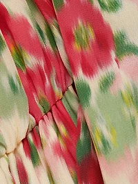 Floral Silk Off-The-Shoulder Dress