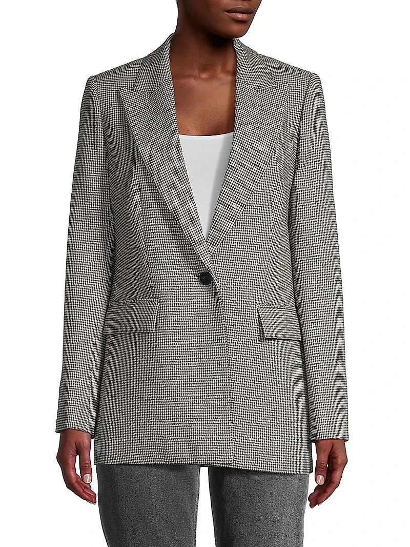 Hannah Houndstooth Wool-Blend Jacket