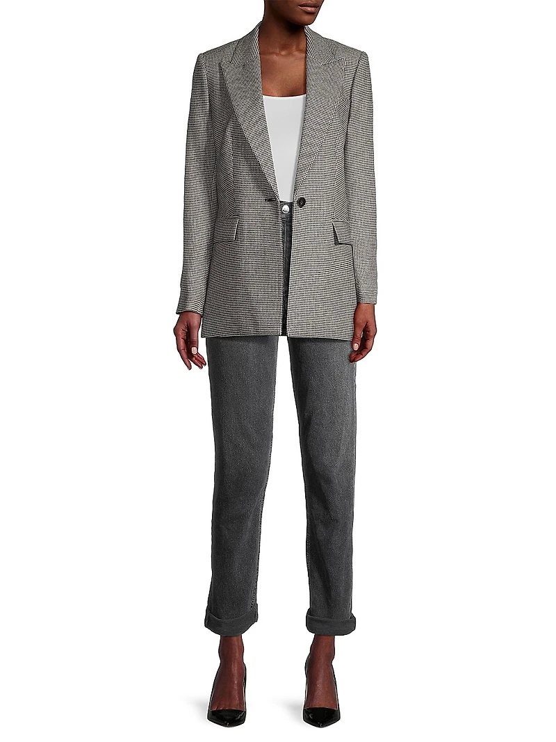 Hannah Houndstooth Wool-Blend Jacket