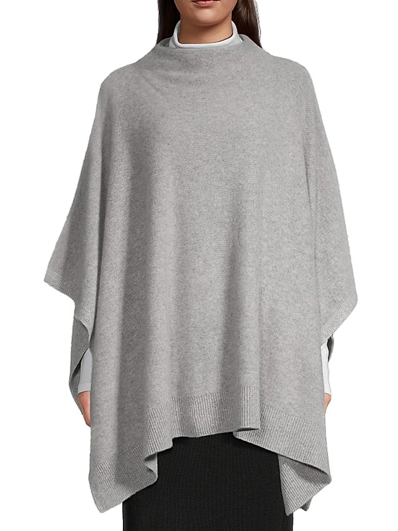 Boiled Cashmere Funnel Neck Poncho