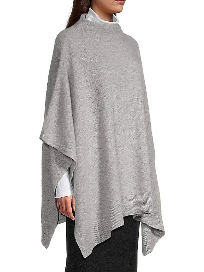 Boiled Cashmere Funnel Neck Poncho