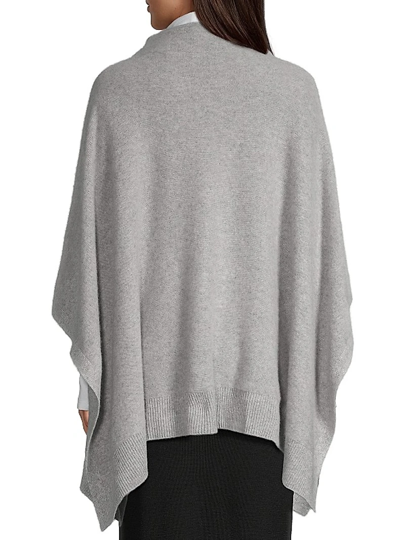 Boiled Cashmere Funnel Neck Poncho