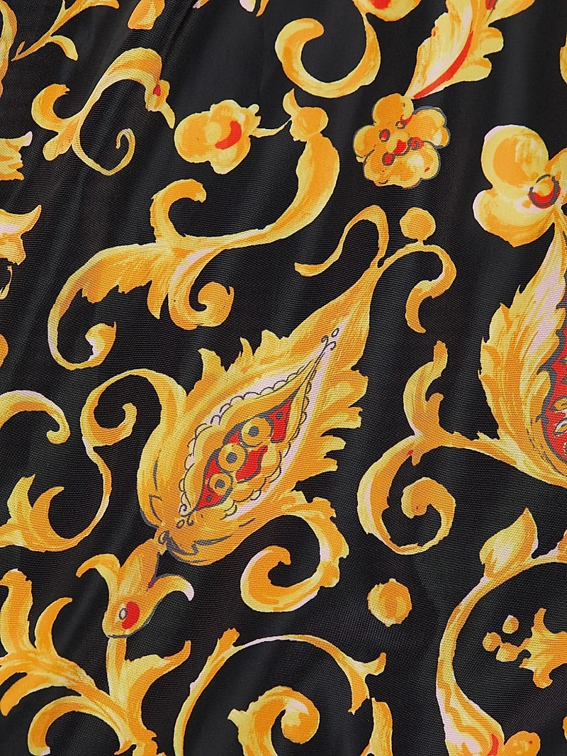 Selma Baroque-Print Strapless Midi-Dress