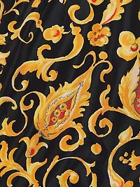 Selma Baroque-Print Strapless Midi-Dress
