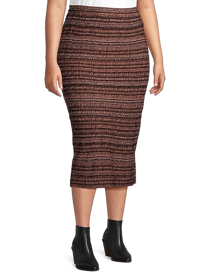 Tweed Knit Pencil Skirt