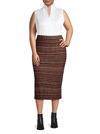 Tweed Knit Pencil Skirt