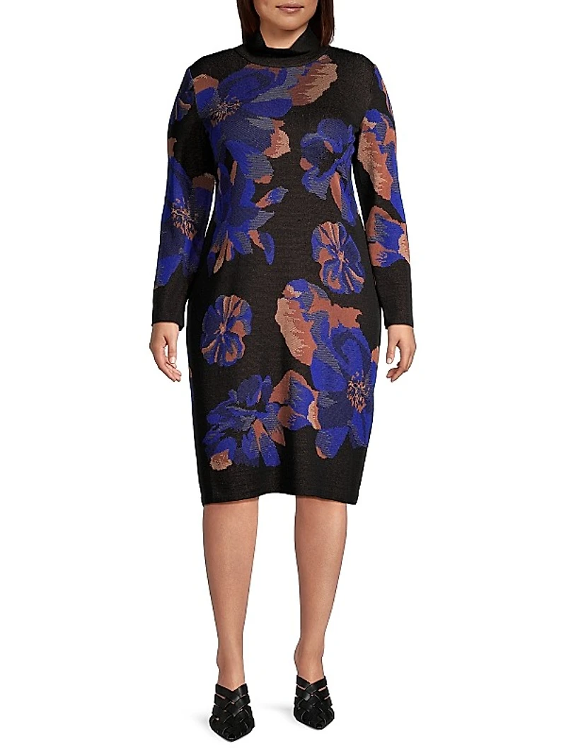 Floral Knit Midi-Dress