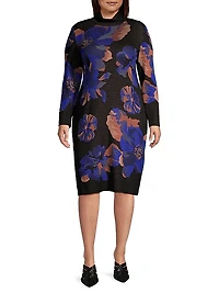 Floral Knit Midi-Dress