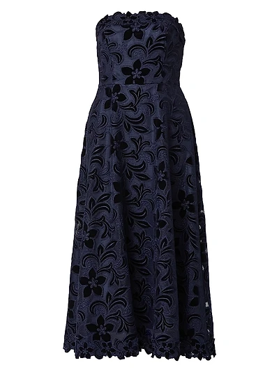 Anessa Strapless Jacquard Dress