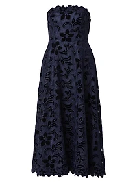 Anessa Strapless Jacquard Dress