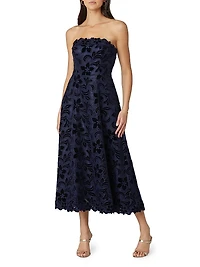Anessa Strapless Jacquard Dress