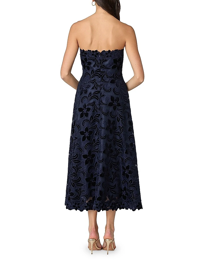 Anessa Strapless Jacquard Dress