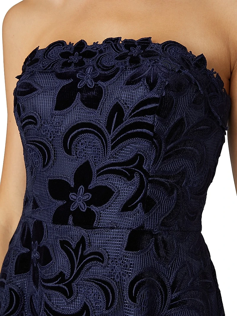 Anessa Strapless Jacquard Dress