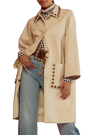 Studded Faux Leather Jacket