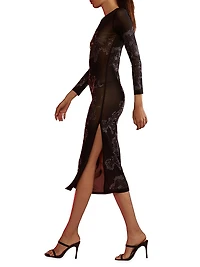 Crystal Mesh Midi Dress